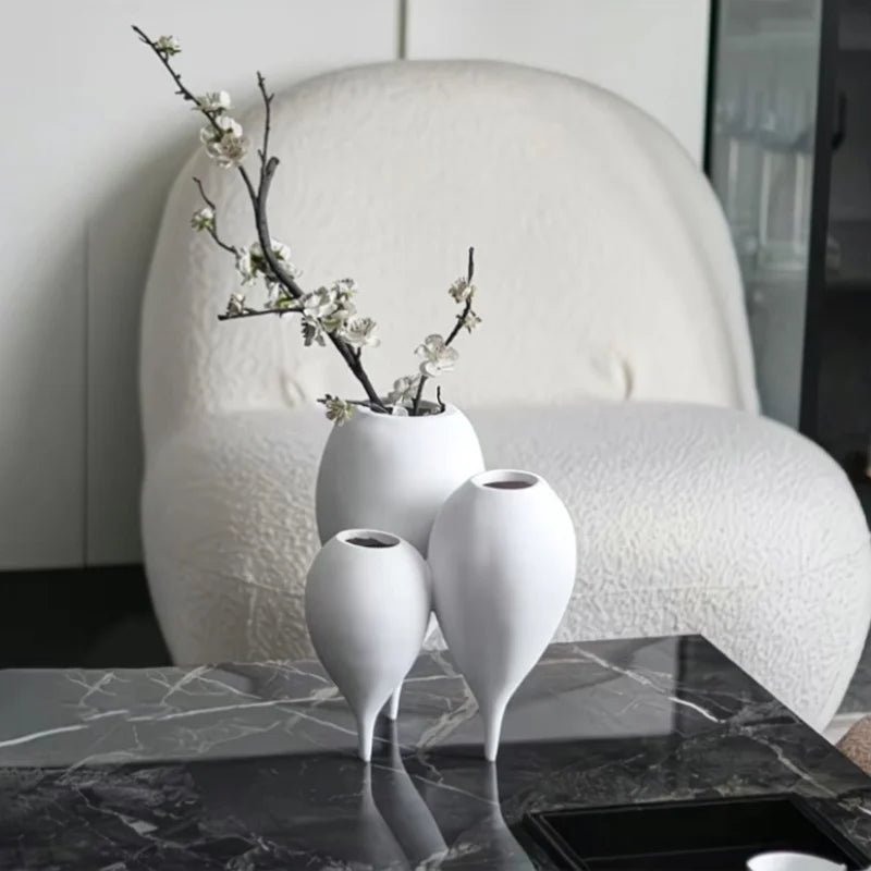 Geometric Triple Resin Vase | Sculptural Luxury Home Décor
