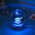 Crystal Ball Night Light Ornament 3D Engraved Luminous Resin Gift