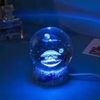 Crystal Ball Night Light Ornament 3D Engraved Luminous Resin Gift
