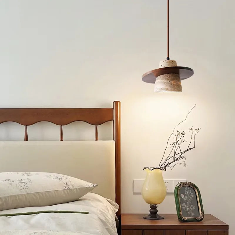 Brandless Yellow Cave Stone Bedside Pendant Light Wabi Sabi Ltd
