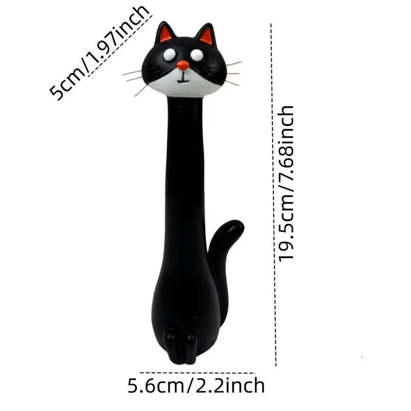 Long-Neck Cat Sculptural Resin Vase | Artisan Home Décor Statement Piece