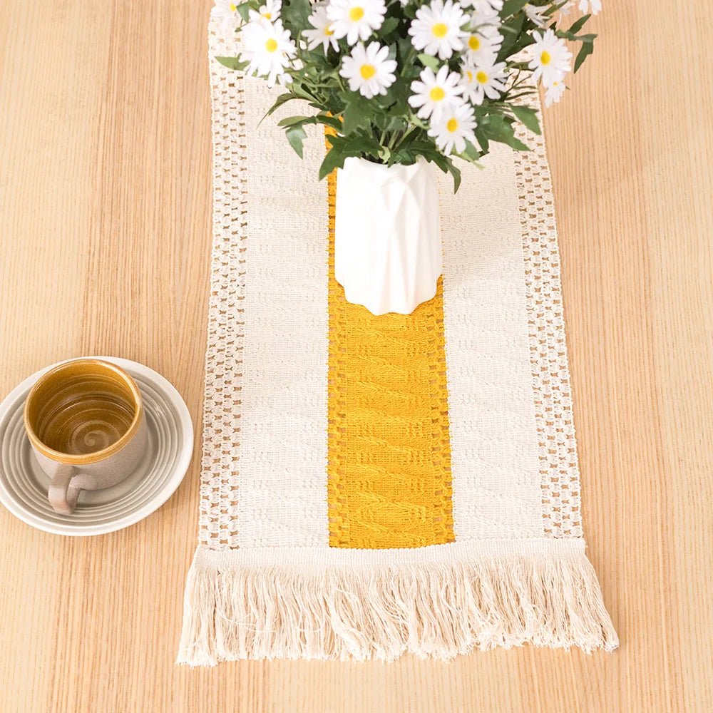 Elegant Cotton Linen Table Runner