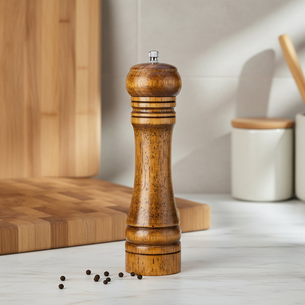 Oak Wood Salt & Pepper Mill | Manual Spice Grinder