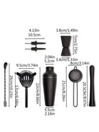 Premium Matte Black Cocktail Shaker Set For Home Bar 8 Piece Bartender Kit