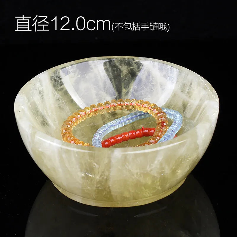 AmberLux Natural Yellow Crystal Stone Bowl Limited