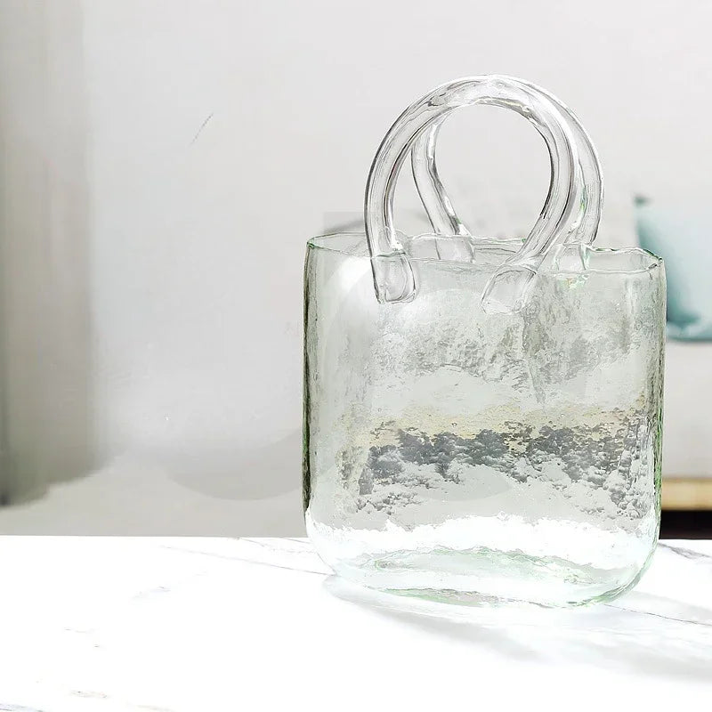 Designer Bag-Silhouette Glass Vase | Nordic Luxury Home Décor