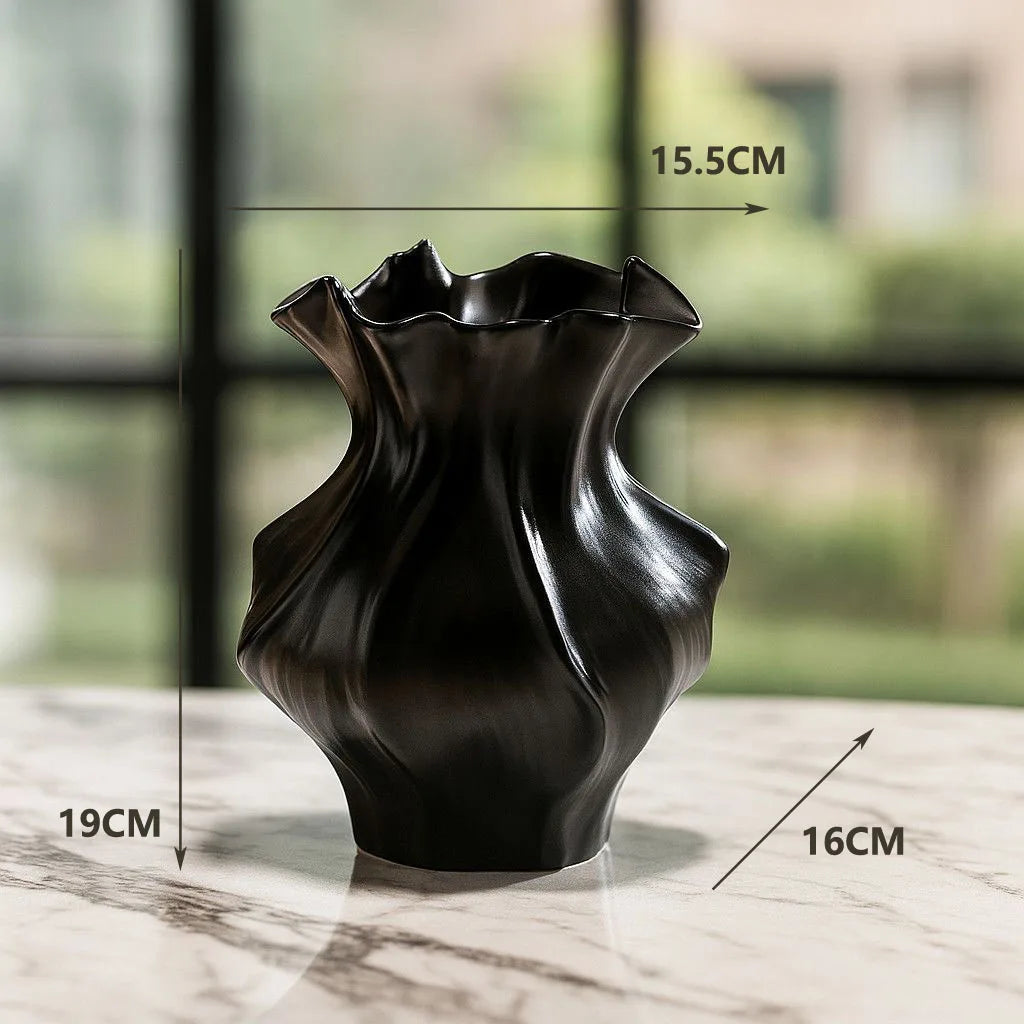 Artisan Black & White Ceramic Vase | Creative Luxury Home Décor