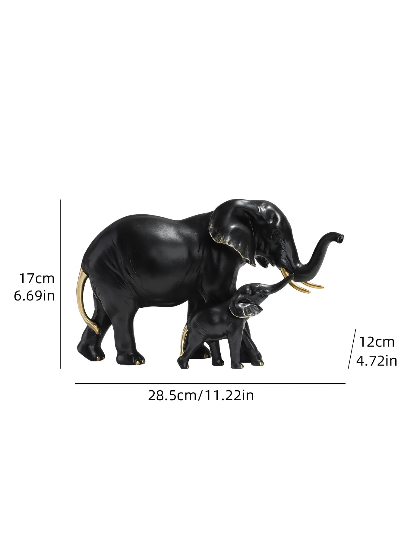 Mother & Child Elephant Sculpture | Luxury Resin Figurine for Refined Interiors