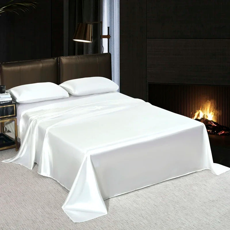 Cha Yu Paicn Satin Flat Sheet Rayon Twill Solid Colour Exclusive