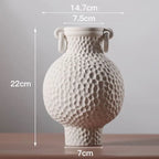 Enamel Landscape Double-Handled Ceramic Vase | Modern Retro Luxury Décor