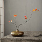 Ceramic Flat-Mouth Vase | Sculptural Porcelain Vessel for Luxury Floral Arrangements
