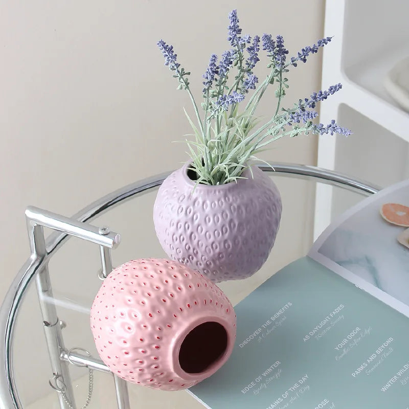 Strawberry Porcelain Vase | Sculptural Decorative Vessel for Luxury Interiors