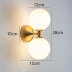Double Headed LED G9 Wall Lamp Glass Black Gold Living Room Bedroom Decorative