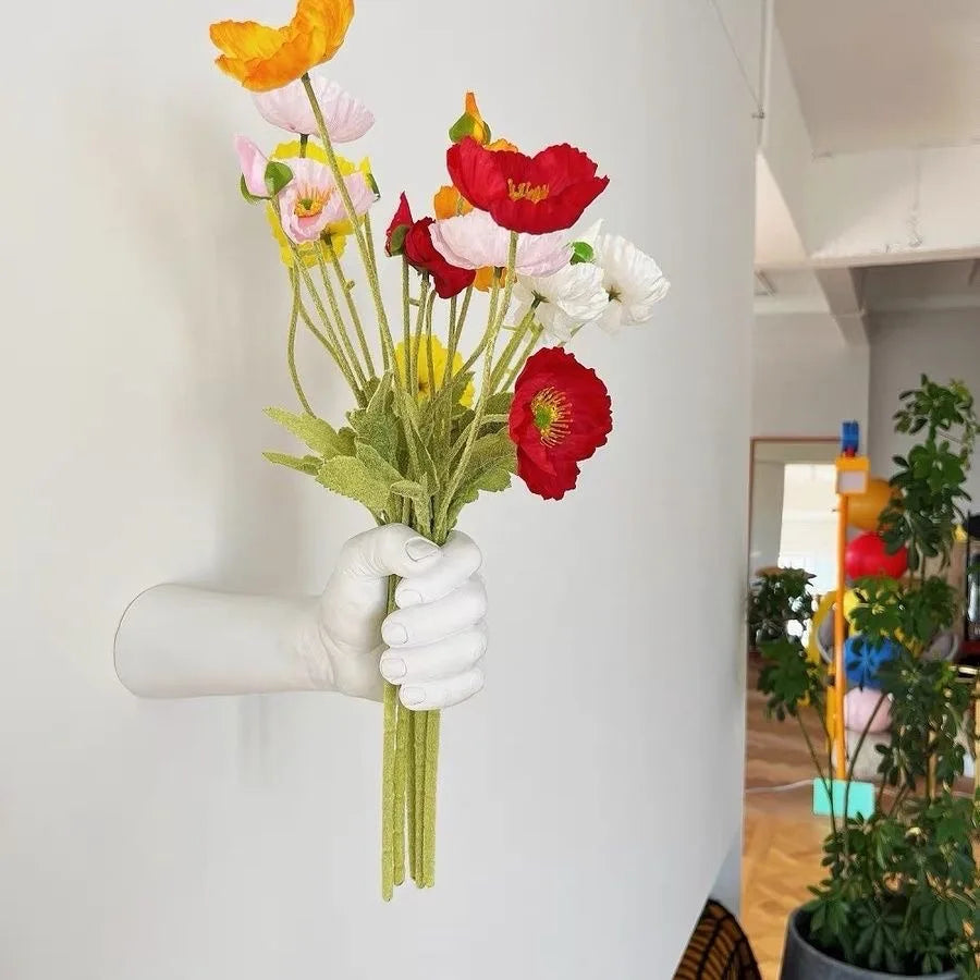3D Hand Wall Vase | Sculptural Wall Art & Luxury Home Décor
