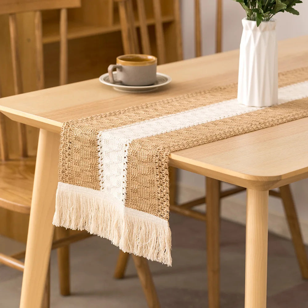 Elegant Cotton Linen Table Runner