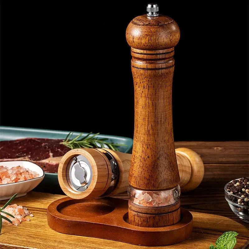 Oak Wood Salt & Pepper Mill | Manual Spice Grinder