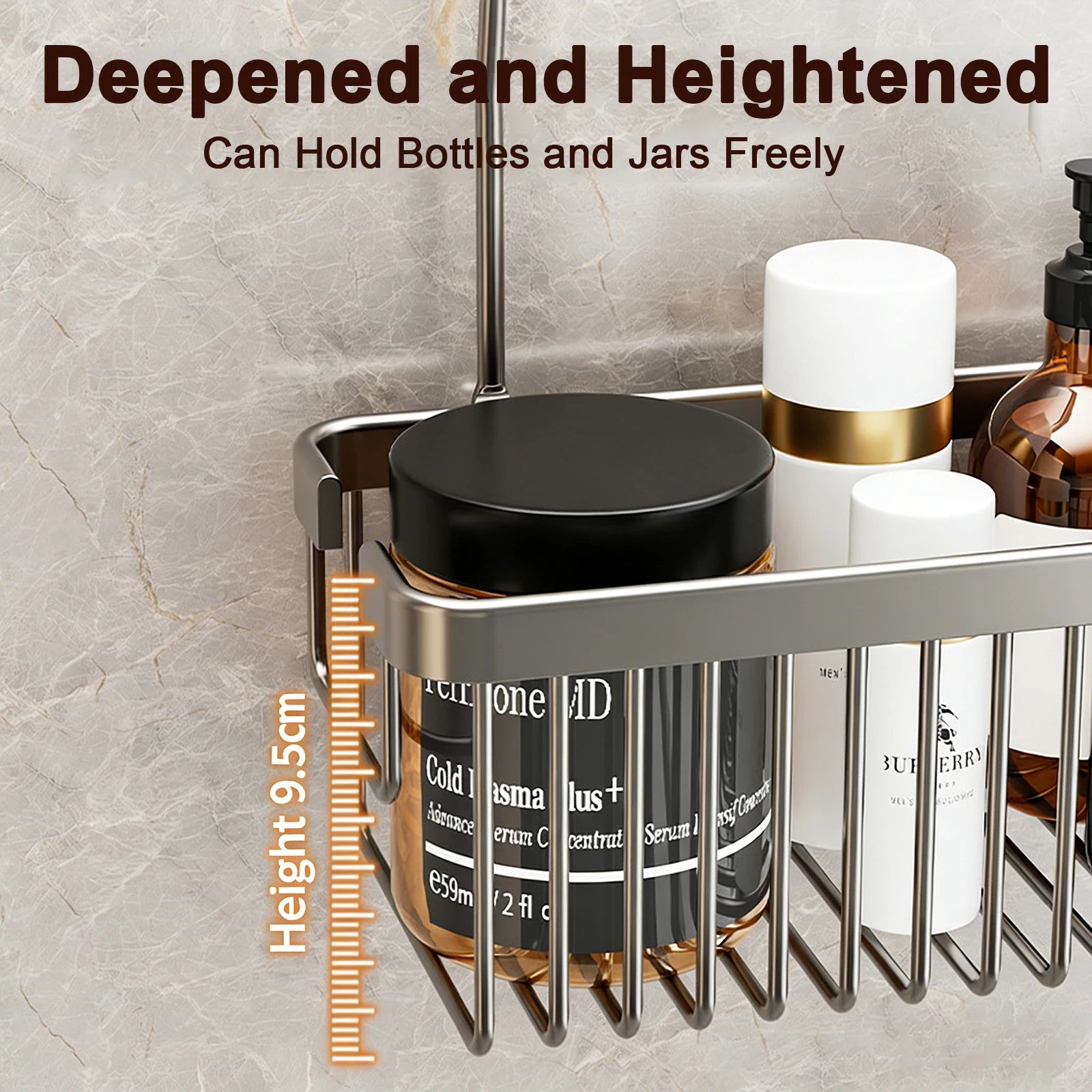 Aluminium Toilet And Shower Rack Elite No Drill Bathroom Basket