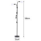 Adjustable Standing Double Headed Floor Lamp, Black