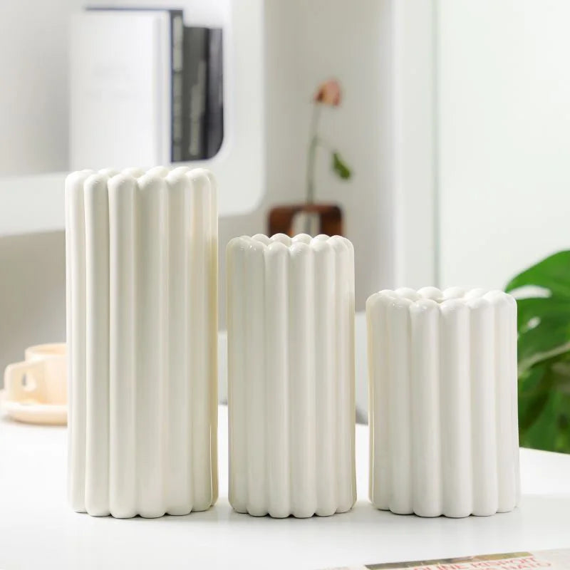 Wide-Mouth Porcelain Flower Vase | Luxury Ceramic Home Décor