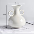 White Narrow-Neck Ceramic Vase | Ikebana-Inspired Luxury Home Décor