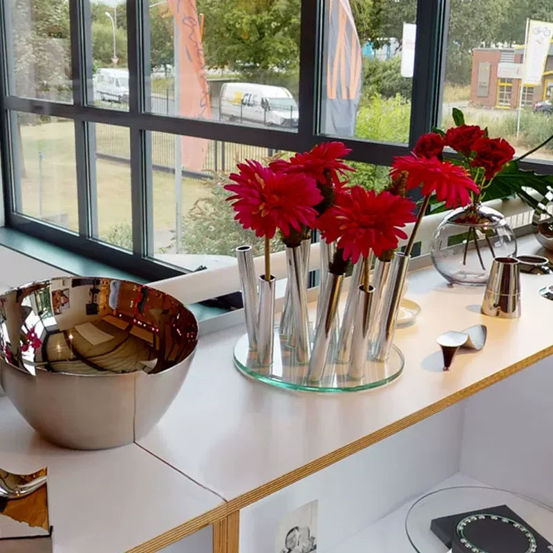 Acrylic & Stainless Steel Statement Vase | Hotel-Grade Luxury Décor
