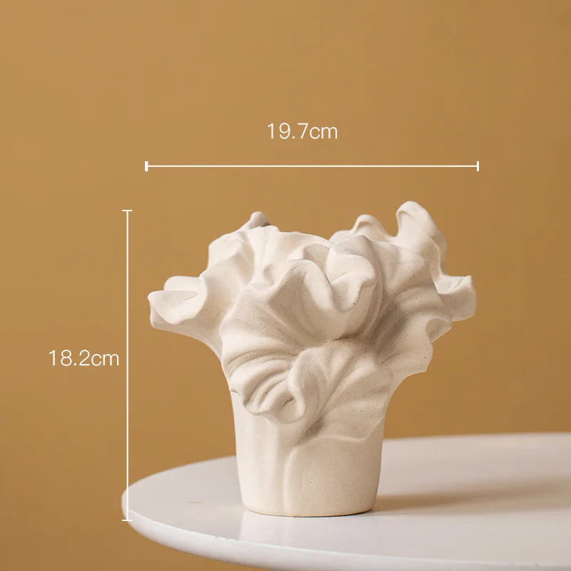 Handmade Petal Pleats Vase | Artisan Pottery Vessel for Luxury Interiors