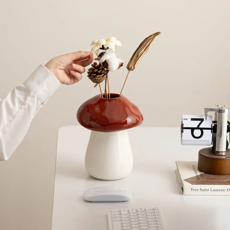 Mushroom Cap Porcelain Vase | Organic Luxury Home Décor