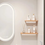 Wooden Bathroom Shelf White Black Gold Kitchen Lavatory Aluminum Beech Wall Mounted Bath Shower Shampoo Soap Storage Rack Holder