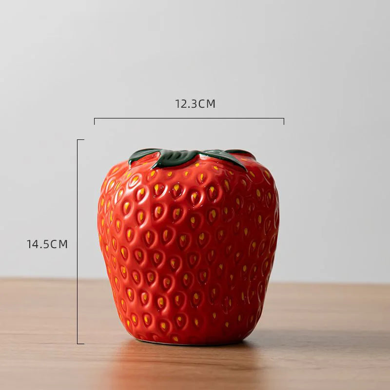 Strawberry Ceramic Sculptural Vase | Playful Luxury Home Décor