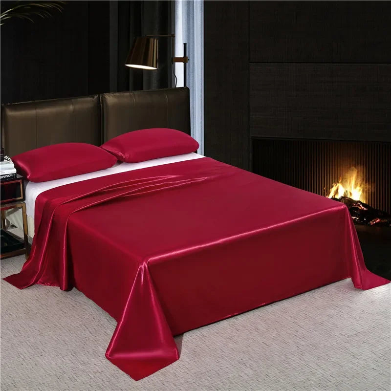 Cha Yu Paicn Satin Flat Sheet Rayon Twill Solid Colour Exclusive