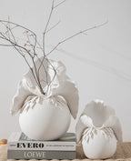 3D Petal Sculptural Ceramic Vase | Premium Luxury Statement Piece