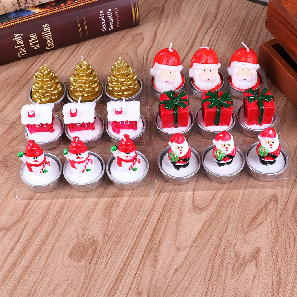 Christmas Tree Scented Candle Handmade Santa Claus Cute Soy Wax Candles Snowman Wedding Candles Home Decoration Party Xmas Gifts