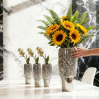 Minimalist Silver Ceramic Table Vase | Desk & Office Luxury Décor