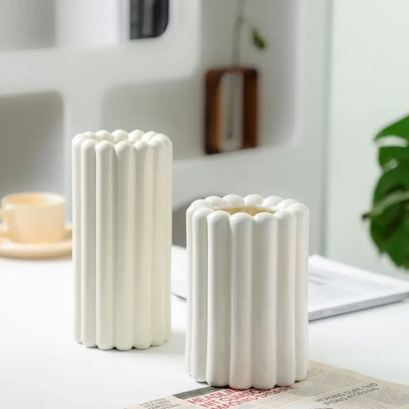 Wide-Mouth Porcelain Flower Vase | Luxury Ceramic Home Décor