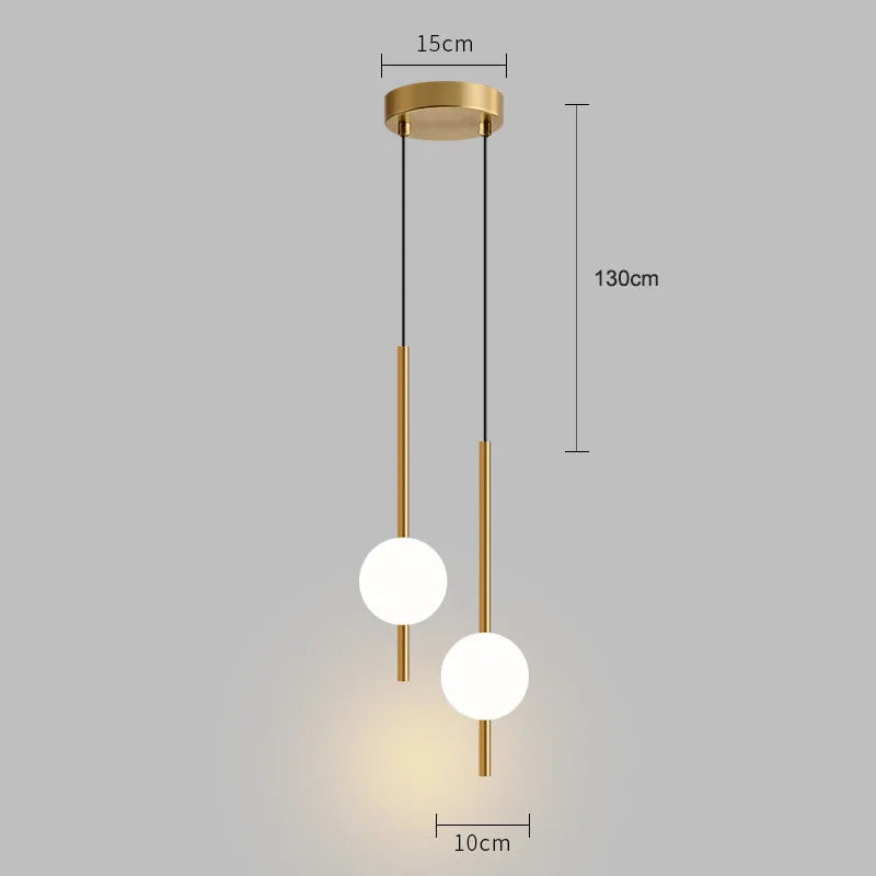 LONKOEY Nordic Pendant Light Iron Finish Bedroom Edition