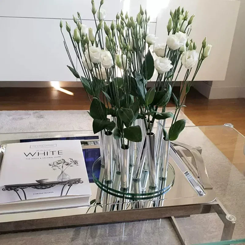 Acrylic & Stainless Steel Statement Vase | Hotel-Grade Luxury Décor