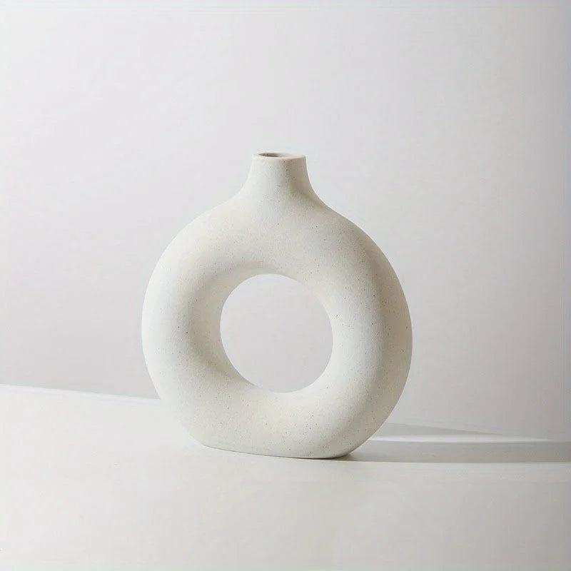 Elegant Ceramic Donut Vase
