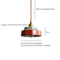 Vintage Ceramic LED Pendant Light | Hand-Painted Copper Finish | Nordic & Classical Style