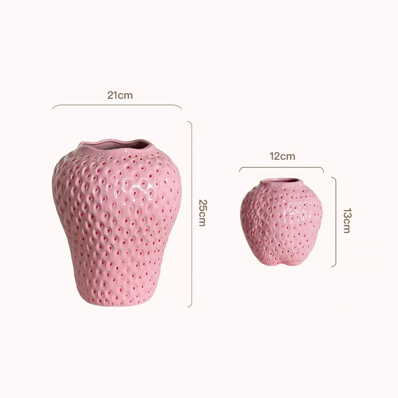 Strawberry Porcelain Vase | Sculptural Decorative Vessel for Luxury Interiors