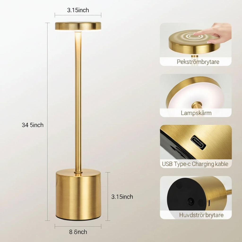 Cordless Touch Table Lamp | Luxury LED Ambient Light