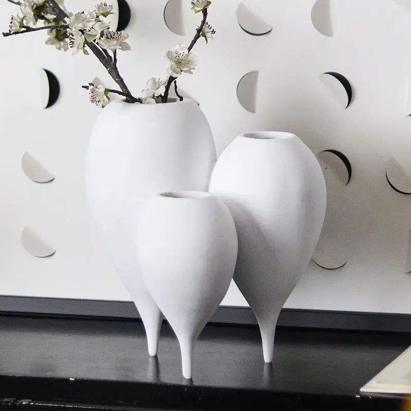 Geometric Triple Resin Vase | Sculptural Luxury Home Décor