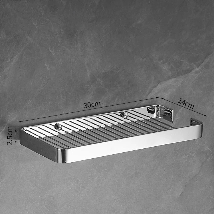 Aqualuxe Chrome Brass Corner Shower Shelf Dual Tier Elite