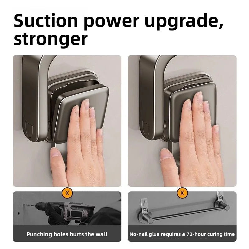 Boutique Zinc Alloy Foldable Towel Rail No Drill Mount