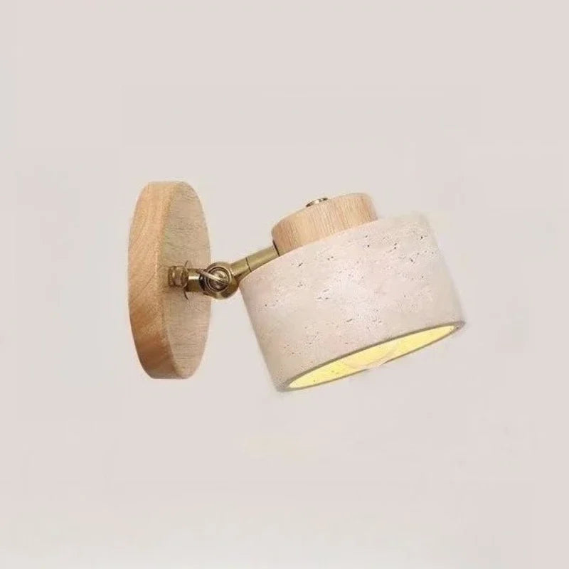 Yellow Cave Stone Japanese Wabi Sabi Rotatable Bedside Wall Lamp Limited Edition