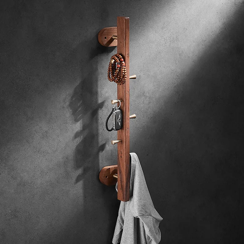 Black Walnut Solid Wood Six Hook Bathroom Coat Hook Elite