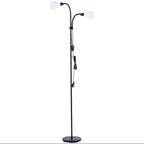 Adjustable Standing Double Headed Floor Lamp, Black