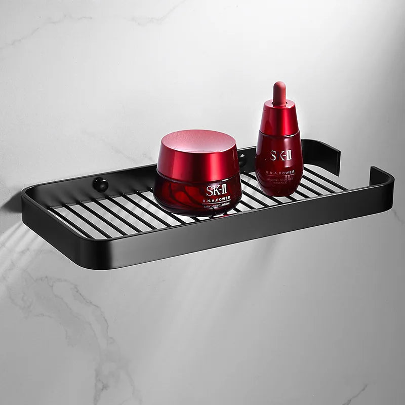 Aqualuxe Chrome Brass Corner Shower Shelf Dual Tier Elite