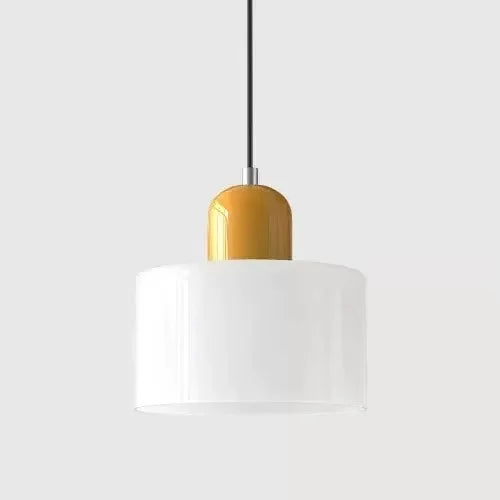 Artisan Stained Glass Pendant Light | Warm White LED | Pink, Orange, Green & White