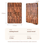 High Quality 15 inch Rectangular Cutting Board End Grain Acacia Wood Chopping Board with Side Handle