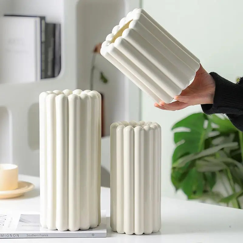 Wide-Mouth Porcelain Flower Vase | Luxury Ceramic Home Décor